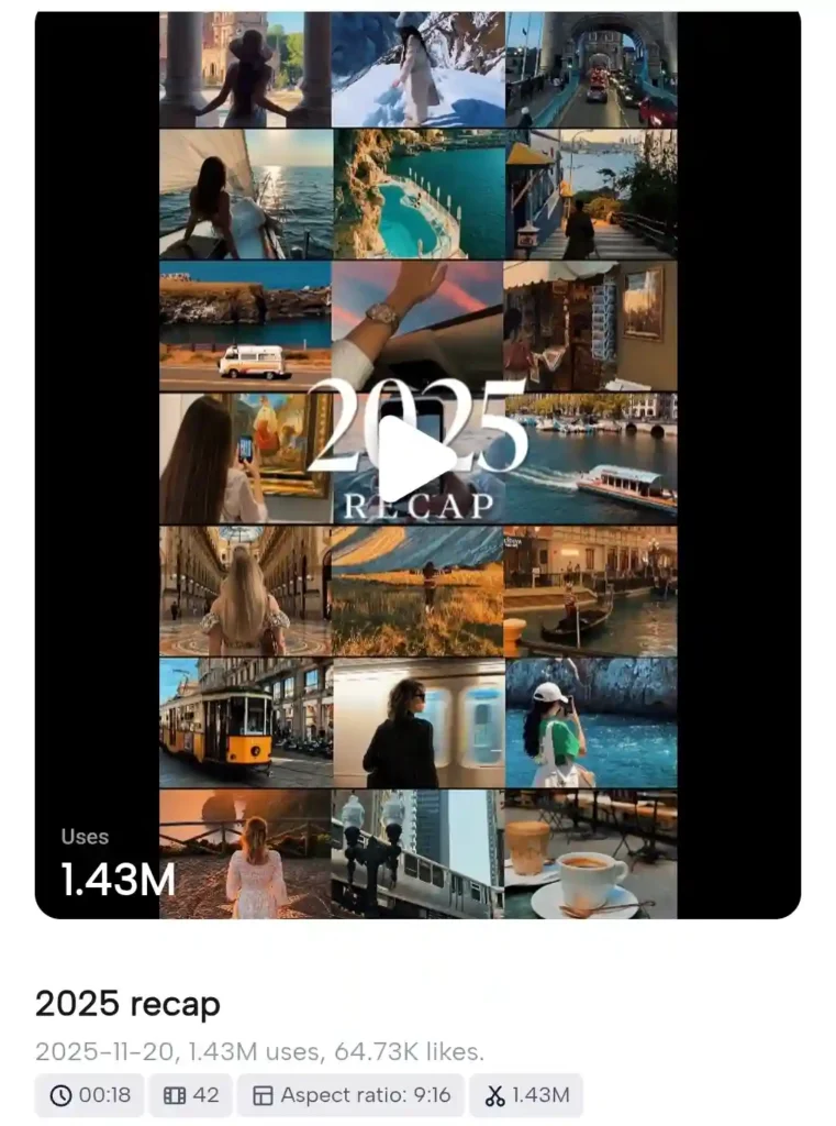 2025 Recap Moment Reels Capcut Template